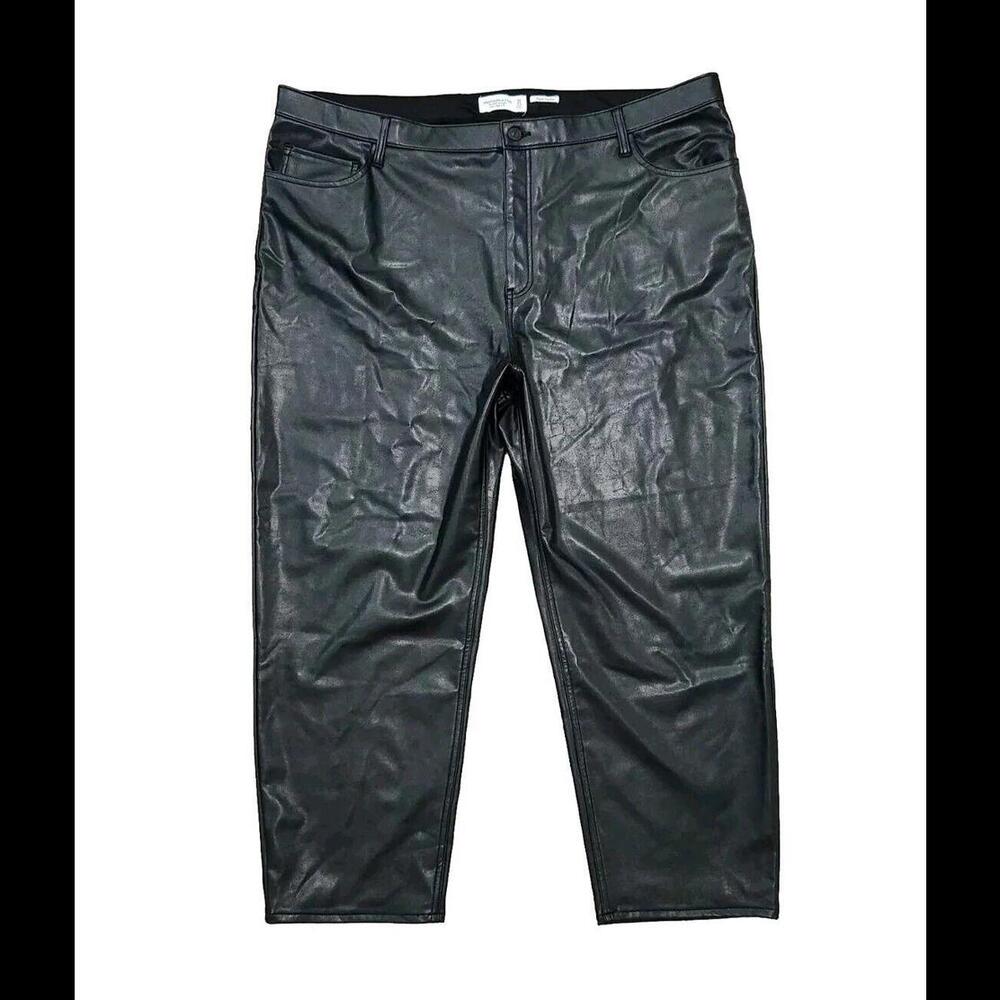 Abercrombie & Fitch Vegan Leather Pants 36/22  Ankle Straight Ultra High Rise